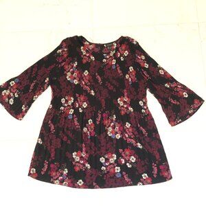 J. Jill Wherever Collection Accordion Pleated Floral Tunic Top Blouse size XL